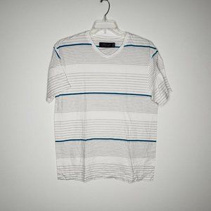 Retro Fit Tee White Striped Short Sleeve